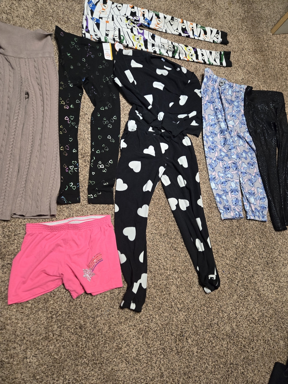 *Size 10/12* Bundle of 8 items* 5 Pants/ Shorts/ Black Sweatsuit Set*